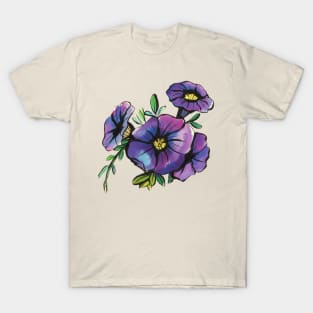 Radiant Morning Glories Art T-Shirt